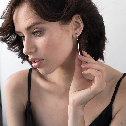 Сережки "Глорія" в червоному золоті с05449 №3