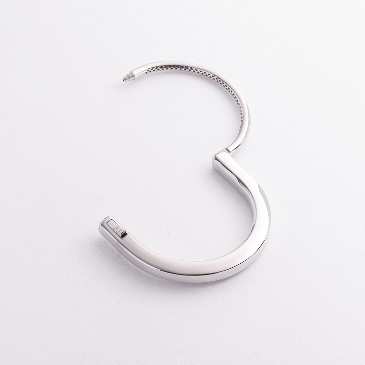 Жесткий браслет Lock в белом золоте б05716 от ювелирного магазина Оникс - 2