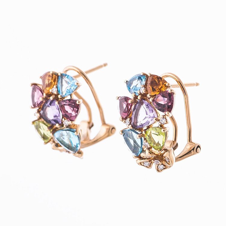 Эксклюзивные золотые серьги с камнями e27720c от ювелирного магазина Оникс - 1