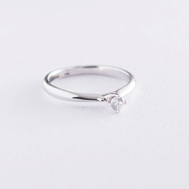 Заручальна каблучка в білому золоті (куб. цирконій Swarovski) к06312 - 2 Заручальна каблучка в білому золоті (куб. цирконій Swarovski) к06312 від ювелірного магазину Онікс - 2