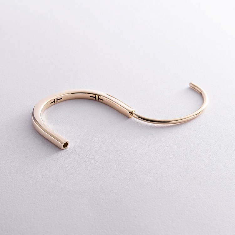 Жорсткий браслет Lock в жовтому золоті б05259 від ювелірного магазину Онікс - 8