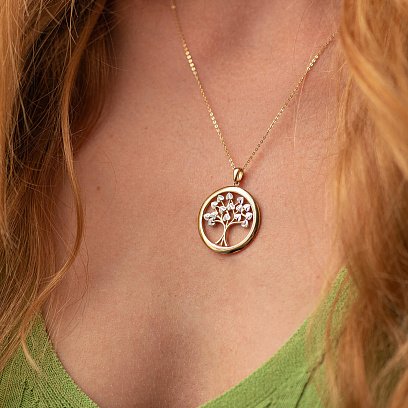 Підвіска "Дерево життя" у жовтому золоті п03972 №2