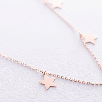 Кольє "Зірочки" в червоному золоті кол01715 №3