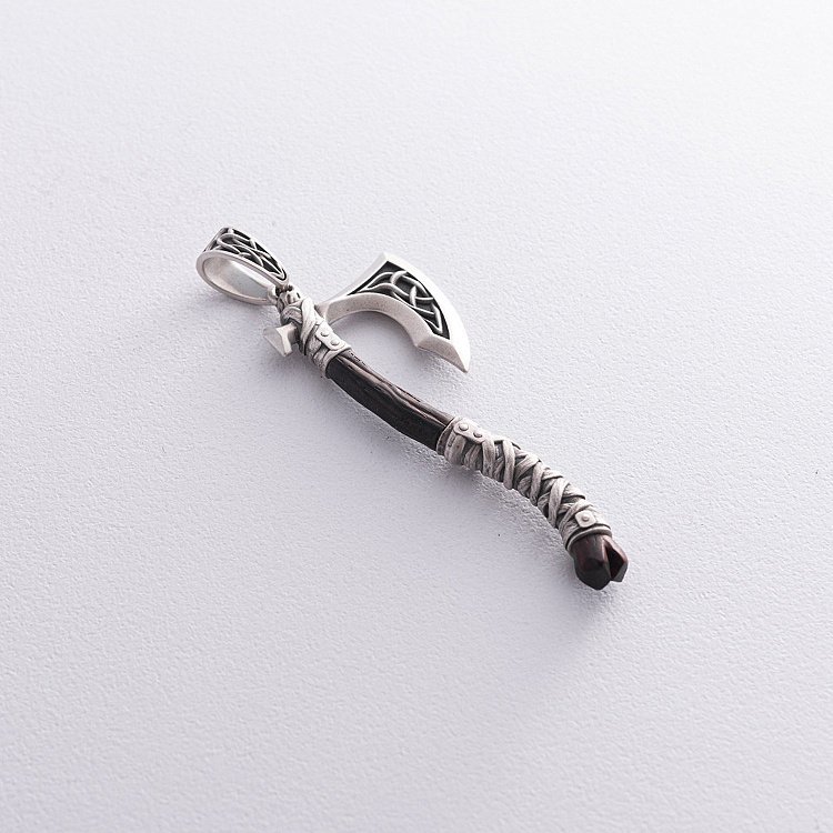 Серебряный кулон "Секира Перуна" с эбеном 1124 от ювелирного магазина Оникс - 11