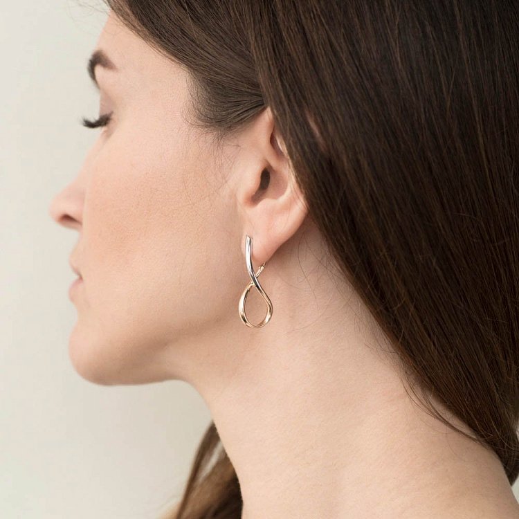 Золоті сережки без каменів с05409 від ювелірного магазину Онікс - 2