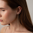 Сережки "Кульки на ланцюжку" (жовте, біле золото) с09374 от ювелирного магазина Оникс - 4