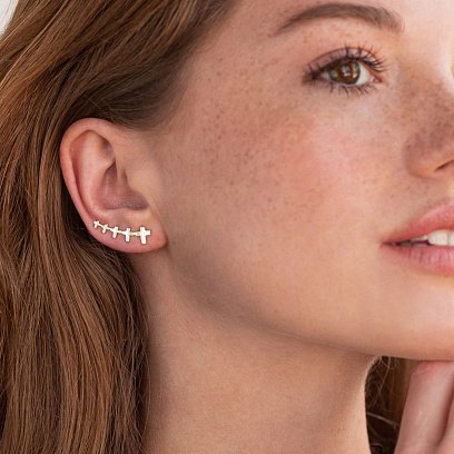 Золотые серьги - клаймберы Стремление с07482 №3