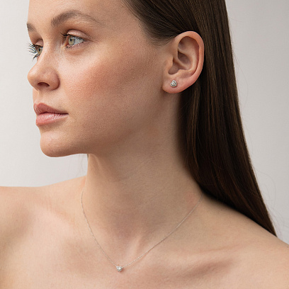 Золотое колье "Сердечко" с бриллиантами колб0171ca №2