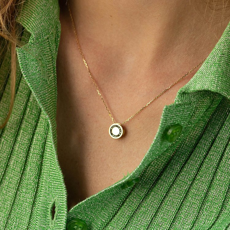 Золотое колье с черными бриллиантами 734513122 от ювелирного магазина Оникс - 5