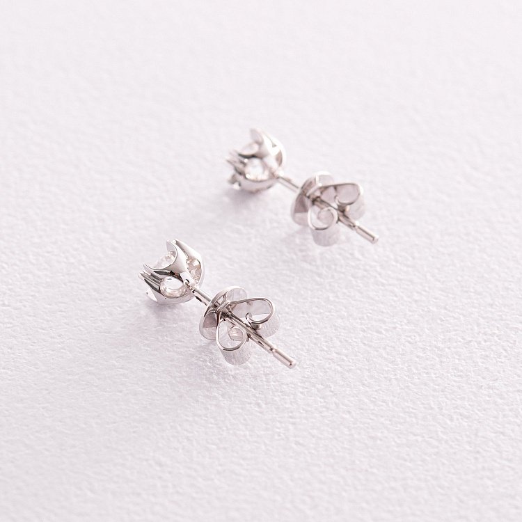 Золоті сережки - пусети з діамантами сб0038cha від ювелірного магазину Онікс - 4