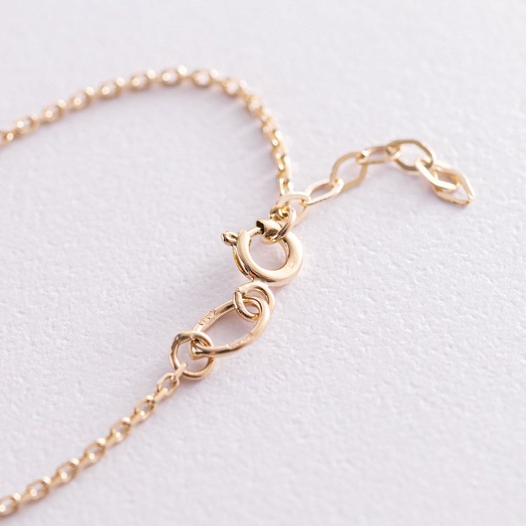 Золотой браслет "Две девочки" (фианит) б04107 от ювелирного магазина Оникс - 2