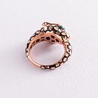 Золотое кольцо "Пантера" (эмаль, фианиты) к06952 от ювелирного магазина Оникс - 3