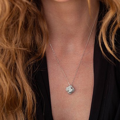 Золота підвіска "Конюшина" з діамантами п319 №6