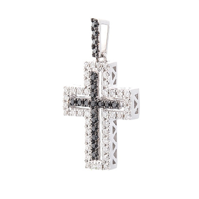 Золотий хрестик з діамантами пб0119са