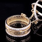 Золотое кольцо на две фаланги с фианитами к03287 от ювелирного магазина Оникс - 5