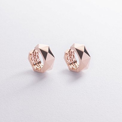 Серьги - кольца "Anna-Lisa" в красном золоте с09029 №5