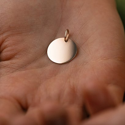 Кулон для гравировки в красном золоте "Буква" (17 мм) п03611б №2