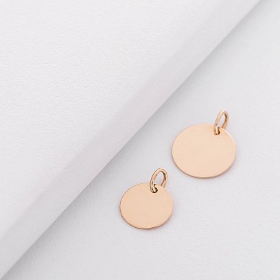 Кулон для гравіювання в червоному золоті (14 мм) п03101 №5