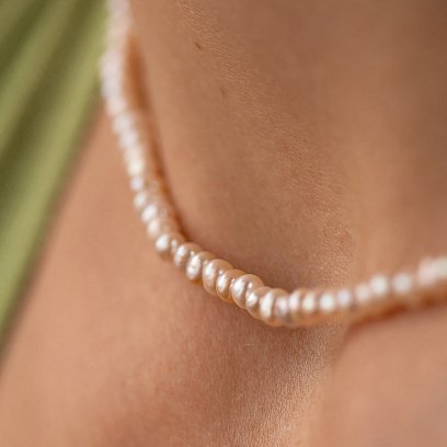 Серебряное колье "Жемчужинки" 181283 №4