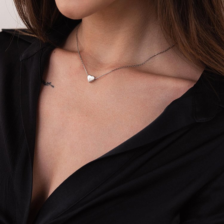 Серебряное колье "Сердечко" 1089 от ювелирного магазина Оникс - 7