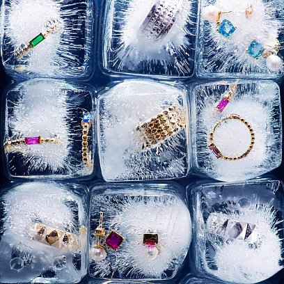 Золоті сережки - кільця "Аннабель" із рожевими фіанітами с08499 №8