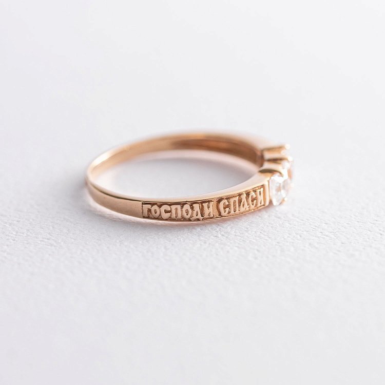 Кольцо "Спаси и сохрани" с фианитами к02318 от ювелирного магазина Оникс - 2