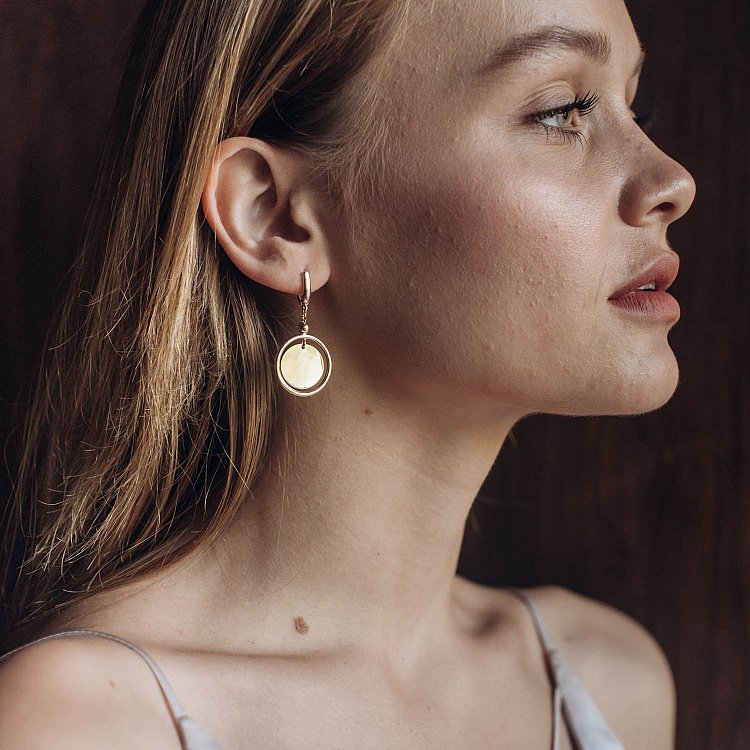 Сережки "Монетки" з червоного золота с06368 від ювелірного магазину Онікс - 3