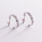 Серебряные серьги - пусеты с фианитами 4913 от ювелирного магазина Оникс