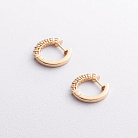 Серьги - кольца в желтом золоте (бриллианты) сб0731ri от ювелирного магазина Оникс - 1