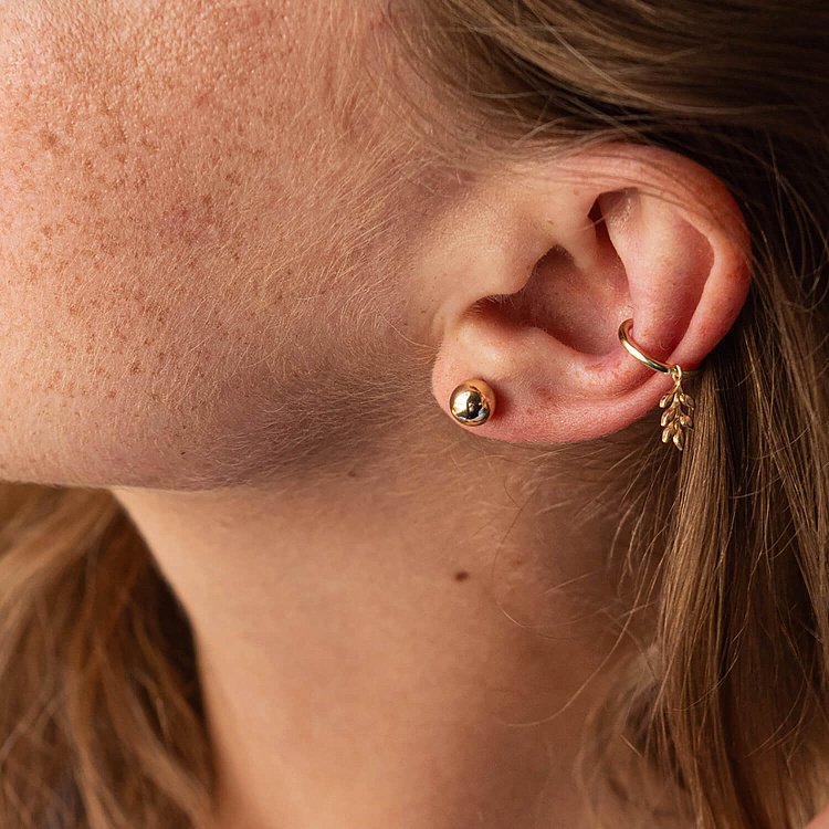 Сережки - пусети "Шарики" у жовтому золоті (6 мм) с06755 від ювелірного магазину Онікс - 10