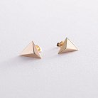 Серьги - пусеты "Пирамида" в желтом золоте с08132 от ювелирного магазина Оникс