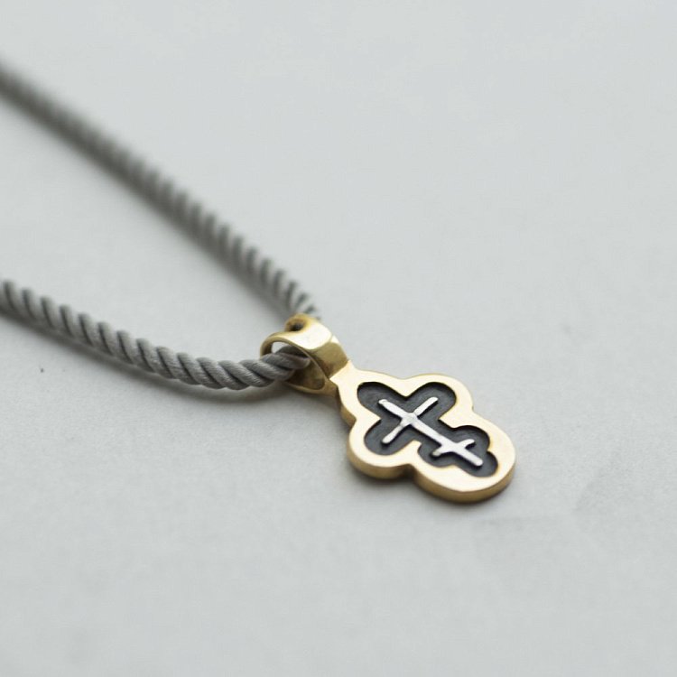 Срібний хрестик православний з позолотою 131768 від ювелірного магазину Онікс - 5