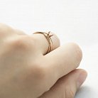Золотое помолвочное кольцо с фианитами к03342 от ювелирного магазина Оникс - 3