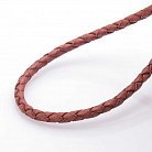 Кожаный коричневый шнурок с серебряной застежкой (3мм) 18430 от ювелирного магазина Оникс - 1