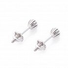 Серебряные серьги-гвоздики с фианитами 121891 от ювелирного магазина Оникс - 2