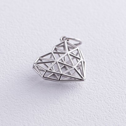 Кулон "Серце" у білому золоті 11261100