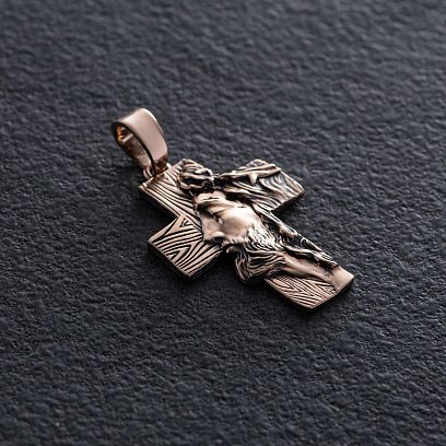 Золотой крест "Иисус Христом в терновом венце" п03900