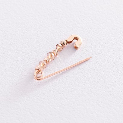 Золотая булавка с шариками (фианиты) зак00312