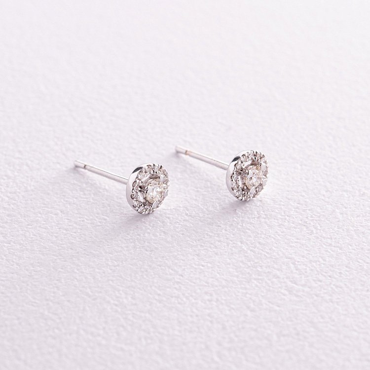 Золотые серьги - пусеты "Сердечки" с бриллиантами сб0049са от ювелирного магазина Оникс - 2