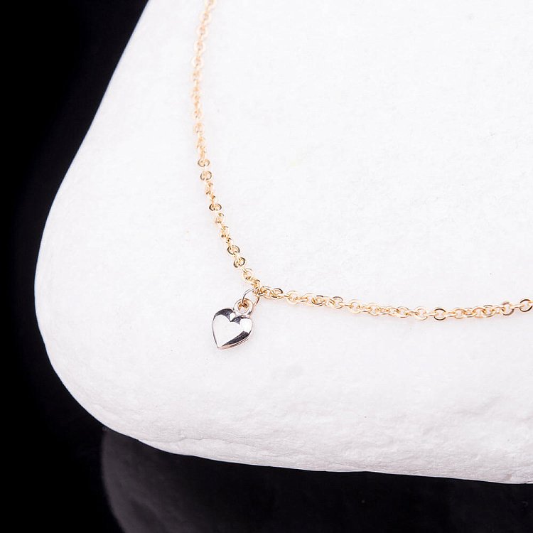 Золотий браслет на ногу з серцем б01816 від ювелірного магазину Онікс - 1