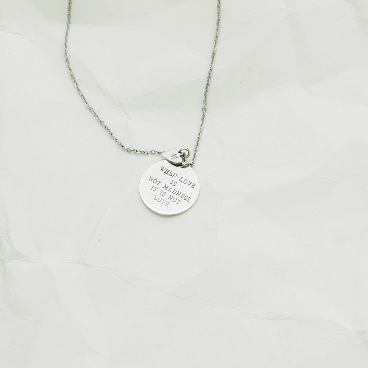 Срібне кольє з гравіюванням "Божевільне кохання" 18976с від ювелірного магазину Онікс - 3