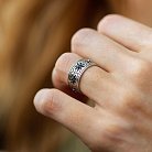 Серебряное кольцо "Вышиванка" (черные фианиты) 1113ч от ювелирного магазина Оникс - 8