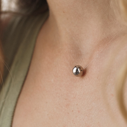 Золотое колье Шарик на леске кол01303 №3