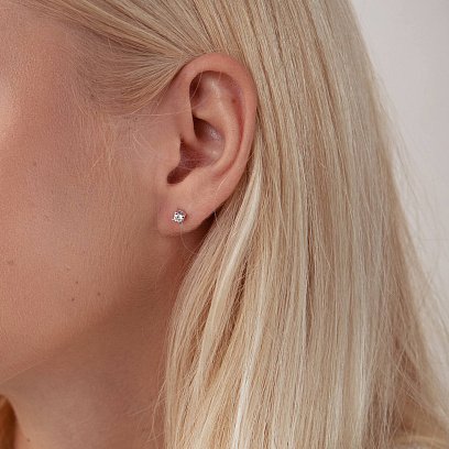 Золоті сережки - пусети (діаманти) сб0132vi №2