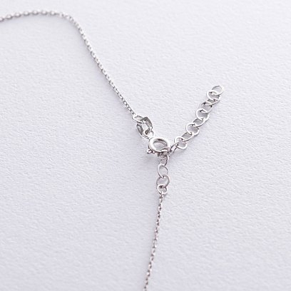 Колье "Клевер" в белом золоте (оникс) кол01692 №5