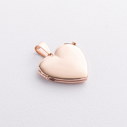 Кулон для фотографии "Сердце" в красном золоте п04077