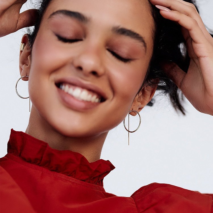 Сережки "Геометрія" у жовтому золоті с07794 від ювелірного магазину Онікс - 4