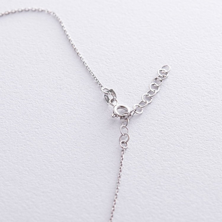 Колье "Клевер" в белом золоте (оникс) кол01692 от ювелирного магазина Оникс - 4