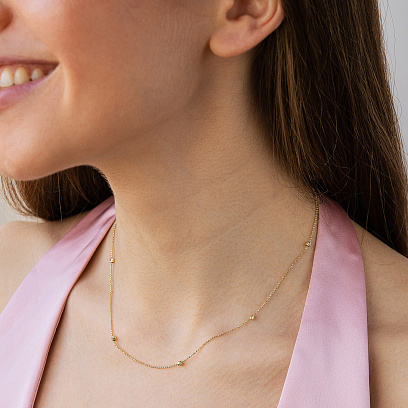 Колье "Шарики" в желтом золоте кол02586 №6