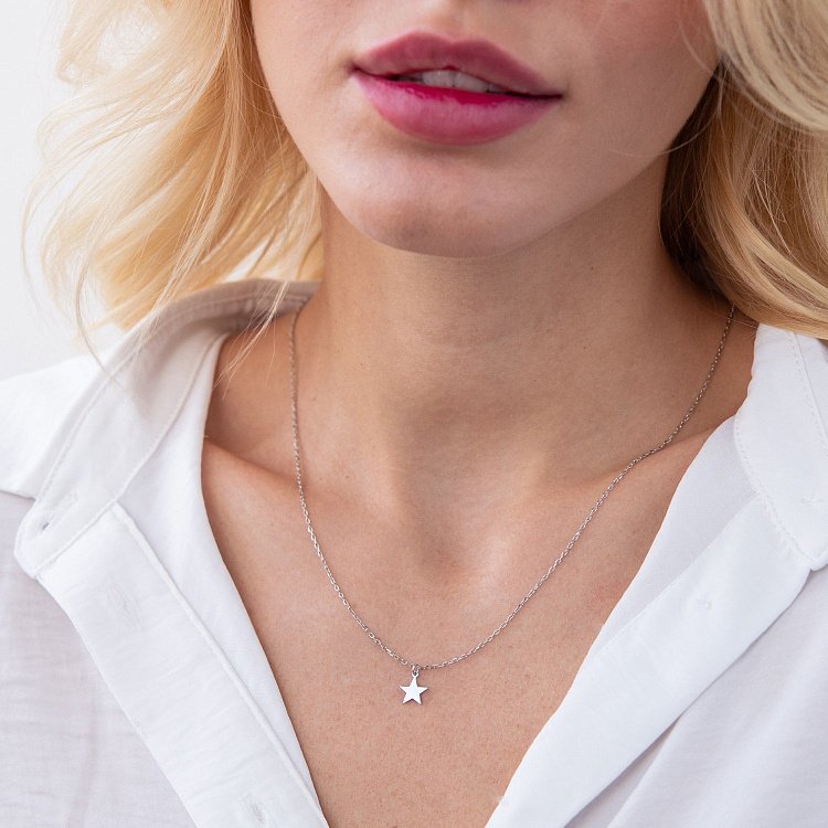 Срібне кольє "Зірочка" 18780 від ювелірного магазину Онікс - 3